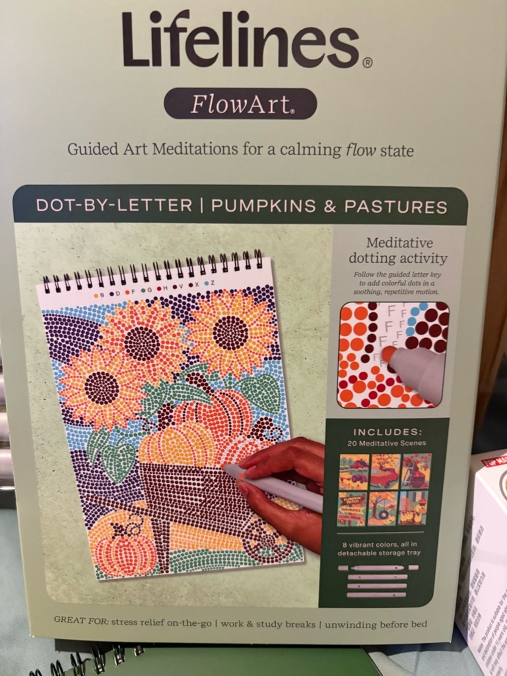 Flow art dot color book